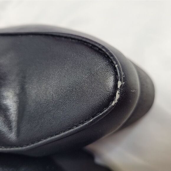 DOLLS KILL‎ Current Mood black vegan strappy barcode rare 6" platform heels 10 - Picture 7 of 12